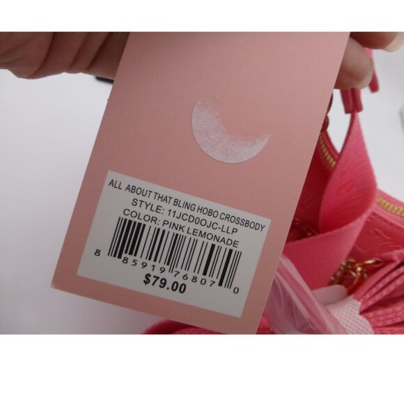 NWT Juicy Couture All About that Bling Hobo Crossbody Pink Lemonade - Picture 5 of 16